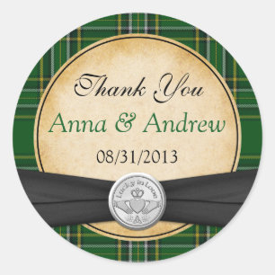 Adesivo Céltico irlandês Claddagh do Tartan afortunado n