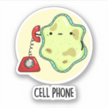 Adesivo Celular Funny Biology Science Pun<br><div class="desc">Celular Engraçado Biology Science Pun apresenta uma linda célula de solteiro usando um telefone vintage. Benny Pun presente para família e amigos que amam biologia,  celulares e trocadilhos.</div>