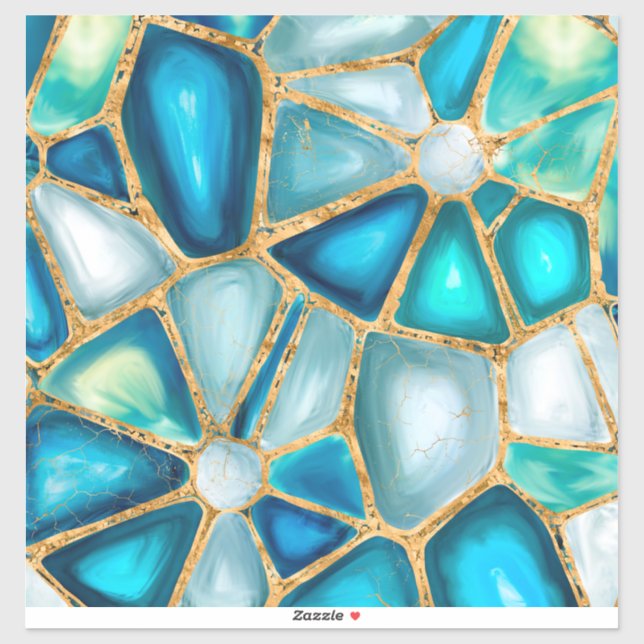 Adesivo Células d'água e douradas - oceano (Folha)