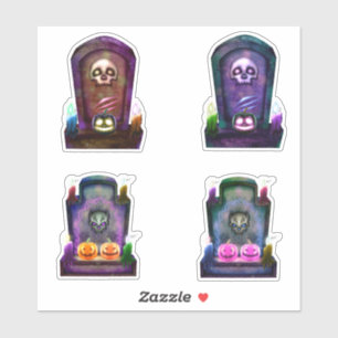 Adesivo Cemitério Neon E Velas Halloween