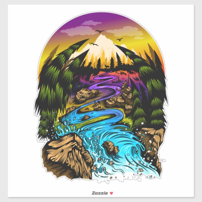 Adesivo Cena ao ar livre (Folha)