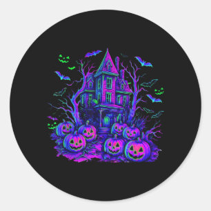 Adesivo Cena Assustadora de Halloween Vintage Abóbora Assu
