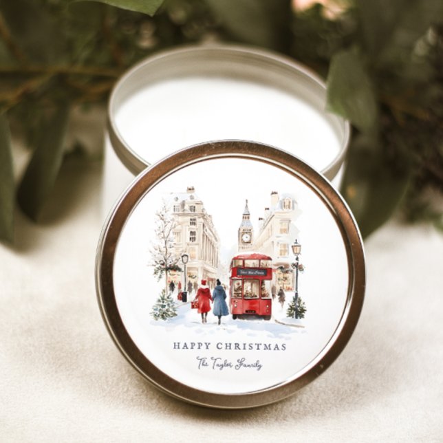 Adesivo Cena da Cidade da Aquarela de Natal em Londres (Criador carregado)