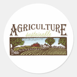 Adesivo Cena da fazenda da agricultura sustentável