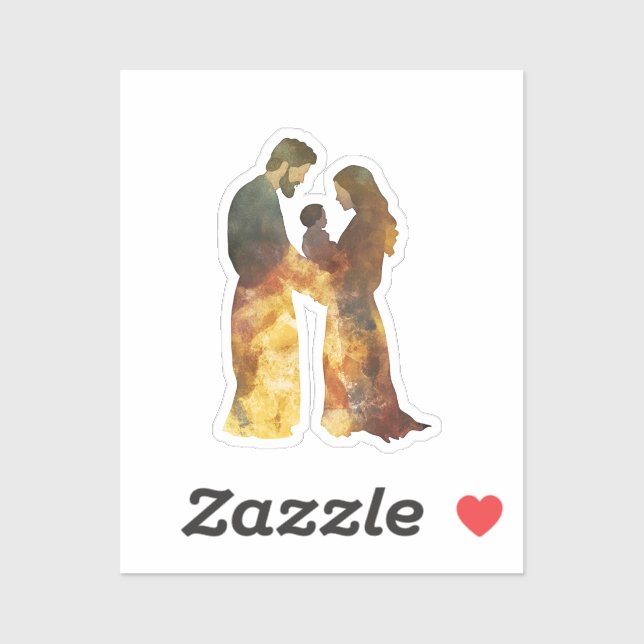 Adesivo Cena da Natividade, Jesus Bebê, Maria e José (Folha)