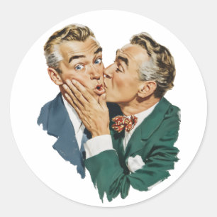 Adesivo Cena de Beijo Surpresa com Humor Antigo