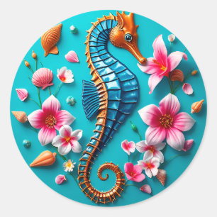 Adesivo Cena de Coral e Cavalo-do-Mar Vibrante