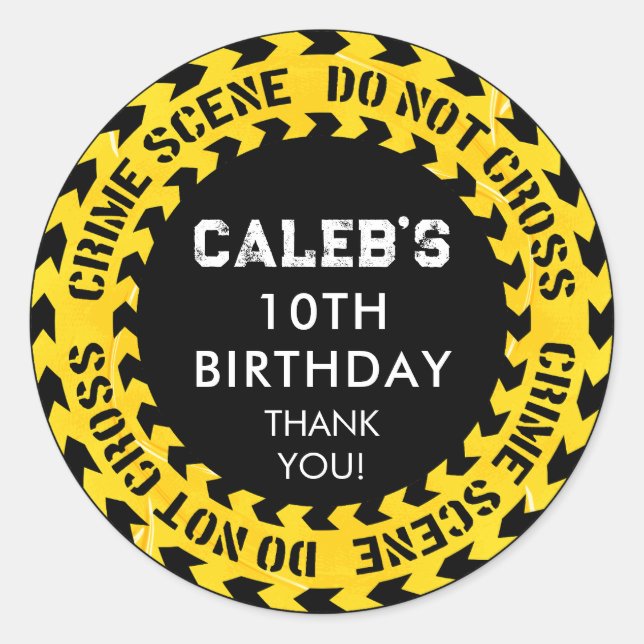 Adesivo Cena de crime de Festa de aniversário policial Não (Frente)
