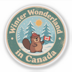 Adesivo Cena de Inverno Canadense Vintage