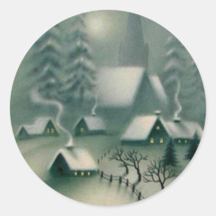 Adesivo Cena de inverno da Noite Silenciosa de Vintage