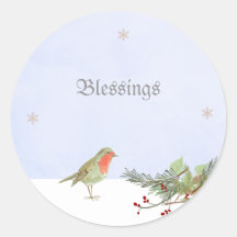 Cena de inverno de Natal com Bird Blessings Sticke