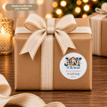 Cena de Natal Azul Personalizada com Alegria ao Mu
