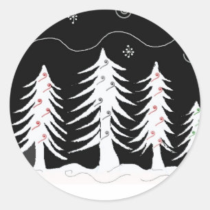 Adesivo Cena de Natal Branco e Preto