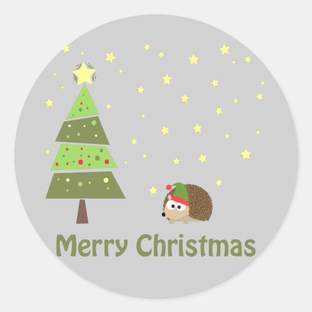 Adesivo Cena de Natal de Hedgehog (Frente)