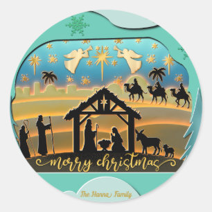 Adesivo Cena de Natal do Menino Jesus no Presépio