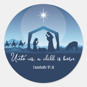 Adesivo Cena de Natal Versículo da Bíblia de Natal Religio
