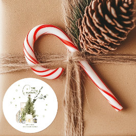 Adesivo Cena de Natal Vintage em Aquarela Verde e Aconcheg