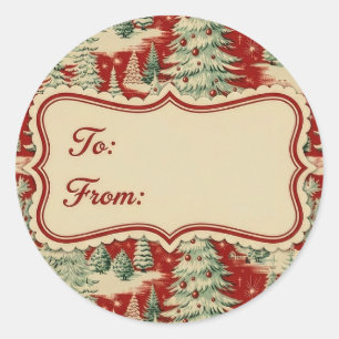 Adesivo Cena de Natal Vintage Retro