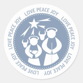 Adesivo Cena de Natividade Azul Dusty Cena de Amor Joia da