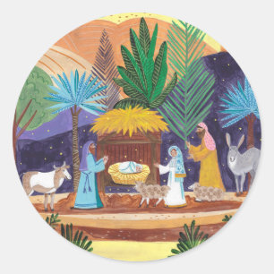 Adesivo Cena de Natividade Religiosa Glória a Deus Natal