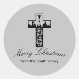 Adesivo Cena de Natividade Vestido de Natal Cruzado