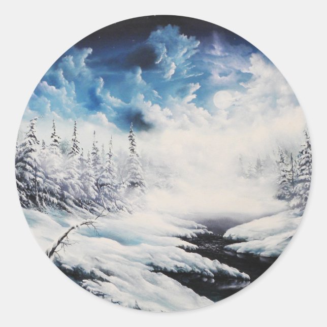 Adesivo Cena de neve da Lua de inverno em produtos persona (Frente)
