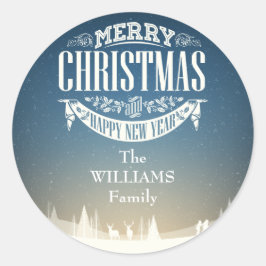 Adesivo Cena de Neve de inverno de Feliz Natal Personaliza