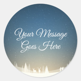 Adesivo Cena de Neve de inverno de Feliz Natal Personaliza