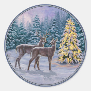 Adesivo Cena de Neve e Árvore de Natal Bonito