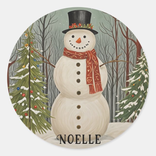 Adesivo Cena de Neve Personalizada de Frosty (Frente)