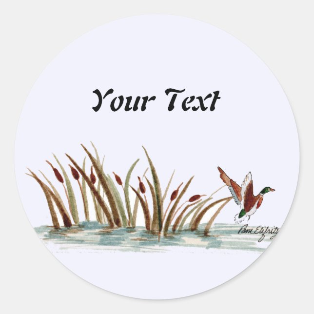 Adesivo Cena de Pato de Mallard, Natureza Pacífica 2 (Frente)