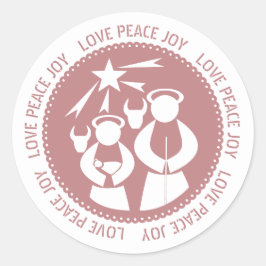 Adesivo Cena de rosa Dusty Cena de Natividade Amor Alegria