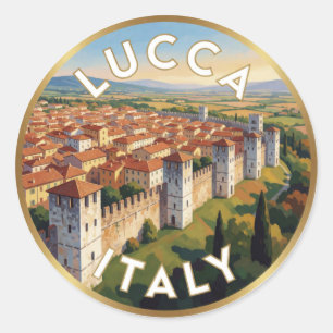 Adesivo Cena de viagem histórica em Lucca, Itália ☀️