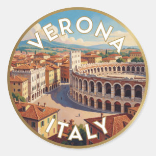 Adesivo Cena de viagem histórica em Verona, Itália ☀️