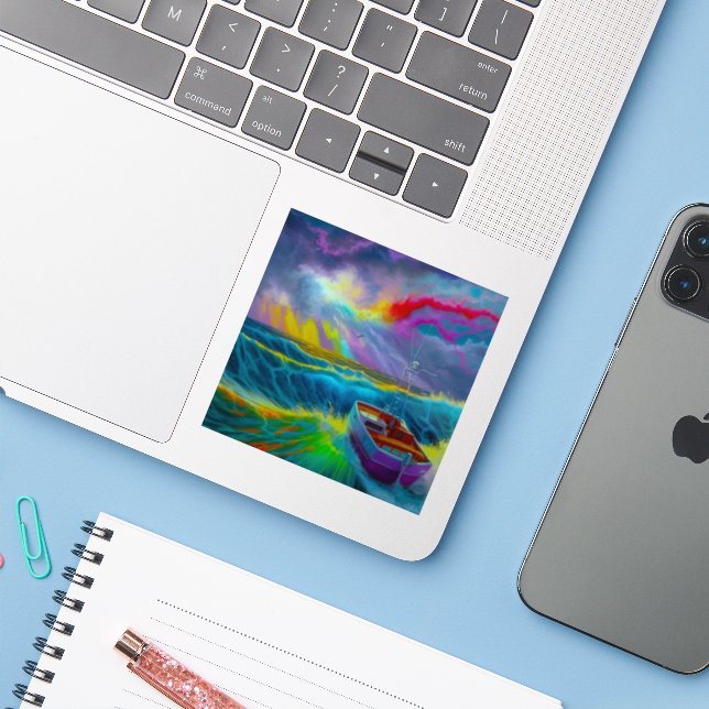 Adesivo Cena do Barco (Notebook com iPhone)