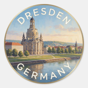 Adesivo Cena do rio Frauenkirche Dresden Alemanha  