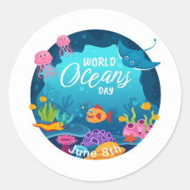 Adesivo Cena Marinha Submarina Colorida do Dia Mundial dos