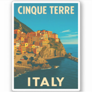 Adesivo Cenário de Cinque Terre de Viagens vintage Retro I