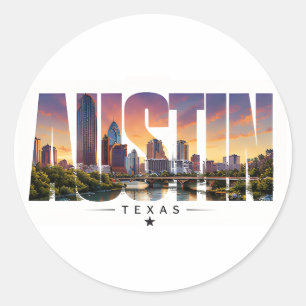 Adesivo Cenário de viagem da orla do rio Austin Texas