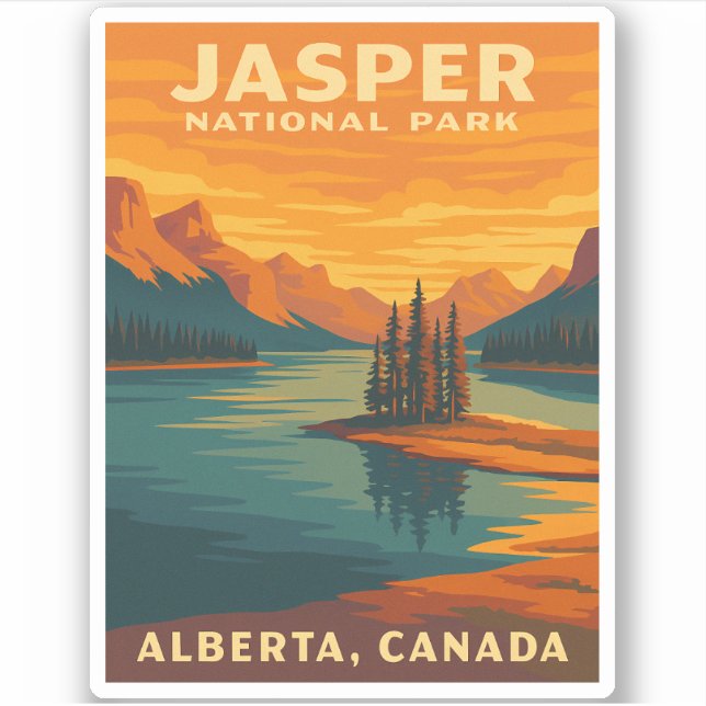 Adesivo Cenário do Parque Nacional do Jasper na Viagens vi (Frente)