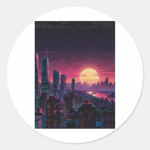Adesivo Cenário Urbano Cyberpunk Vaporwave – Arte de Horiz