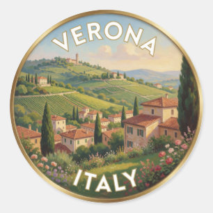Adesivo Cenas de Viagem Colinas Vinhedos Verona Itália
