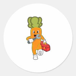 Adesivo Cenoura como Mecânica com Caixa de Ferramentas