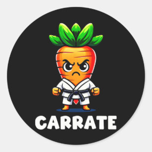 Adesivo Cenoura Engraçada Em Karate Gi Carrata Belt Preto 