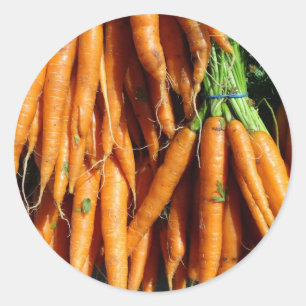 Adesivo Cenoura Laranja de Colheita Fresca da Fazenda à Me