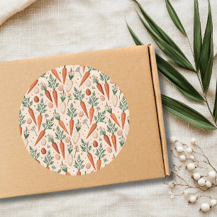 Adesivo Cenouras Elegantes Vintage com Flores e Ovos Peque