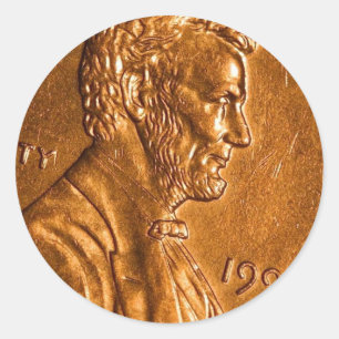 Adesivo Centavos Lincoln de cobre da moeda de um centavo