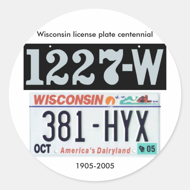 Adesivo Centenário de Licença de Wisconsin (Frente)