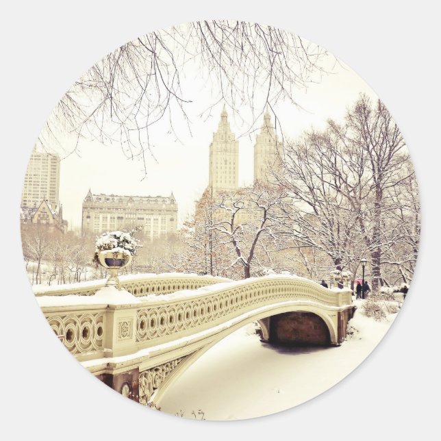 Adesivo Central Park Snow - Winter New York (Frente)