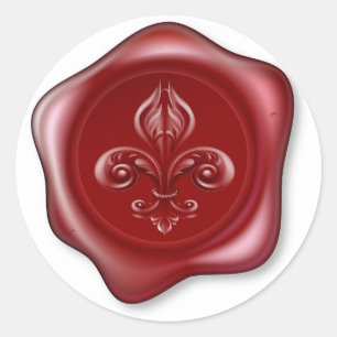 Adesivo Cera de selagem da flor de lis